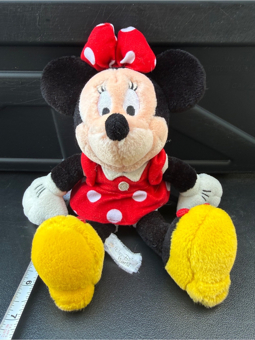 Vintage Disney Minnie Mouse Plush in Red, Black, Yellow, White